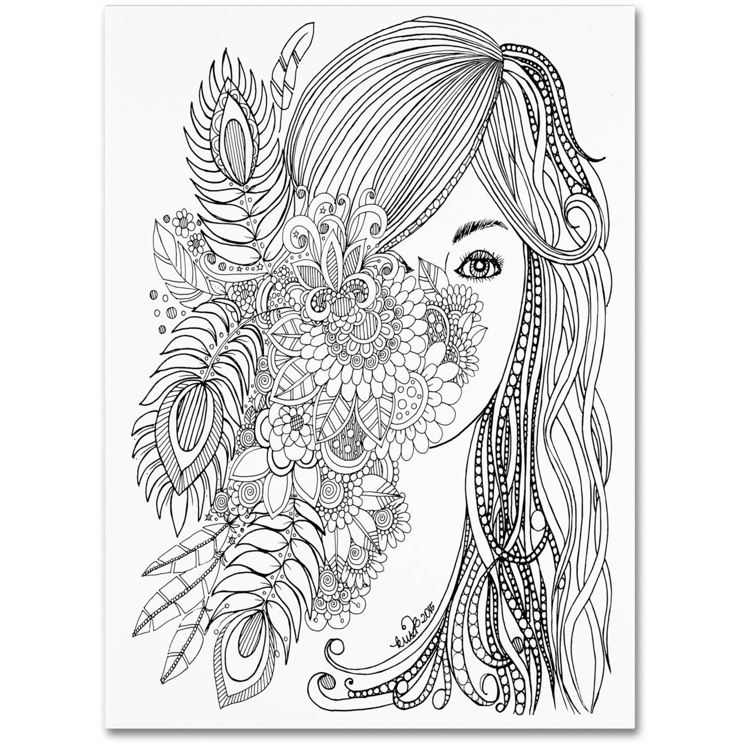 Download Cute Flower Girl Drawing Picture | Wallpapers.com